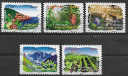 France 2009 Oblitéré Autoadhésif   N° 304 - 311 - 312 - 313 - 314  -  "   Flore Des Régions  Du Sud   " - Used Stamps