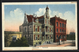 AK Sterkrade, Rathaus, Strassenansicht Mit Litfasssäule  - Andere & Zonder Classificatie