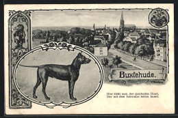 AK Buxtehude, Hund Und Ortsansicht  - Buxtehude