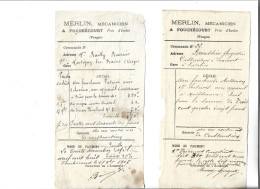 4 Courriers ½ Format 1905-07-08 / 88 FOUCHECOURT ISCHES / MERLIN Mécanicien - 1900 – 1949