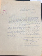 South Vietnam Letter-sent Mr Ngo Dinh Nhu -year-18/5/1953 No-204- 1 Pcs Paper Very Rare - Historische Documenten