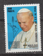 PERU 889 (1988) MNH ** : Visite Du Pape Jean-Paul II – Pope John Paul II - Pérou