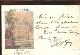 11674525 London Savoy Hotel Kuenstlerkarte - Other & Unclassified