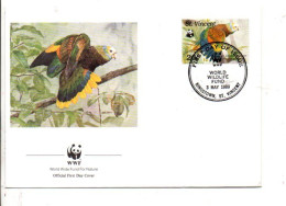 WWF FDC SAINT VINCENT 1989 PERROQUET - Lettres & Documents