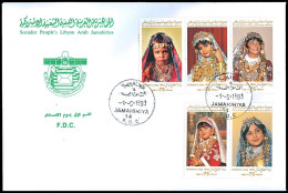 LIBYA 1993 Children Day Folklore Women Jewellery Dressing (FDC) - Kostüme