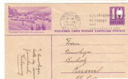 Suisse - Carte Postale De 1939 - Entier Postal - Oblit Fribourg - Exp Vers Ruswil - Zurich - - Lettres & Documents