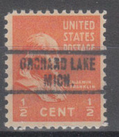 USA Precancel Vorausentwertungen Preo Locals Michigan, Orchard Lake 734 - Precancels