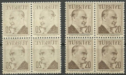 Turkey; 1957 Regular Postage Stamp 20 K. "Abklatsch Print" - Ongebruikt