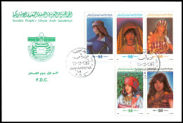 LIBYA 1992 Costumes Jewellery Folklore Heritage Women Girls Youth (FDC) - Kostums