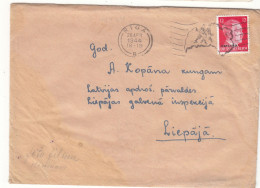 Allemagne - Ostland - Lettre De 1944 - Oblit Riga - Exp Vers Liepaja - Hitler - - Occupation 1938-45