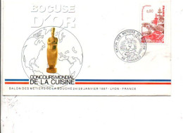 BOCUSE D'OR CONCOURS MONDIAL DE LA CUISINE à CHASSIEU RHONE 19877 - Commemorative Postmarks