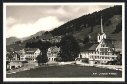 AK Wildhaus, Dorfplatz Mit Gasthaus Zur Sonne Und Hotel Hirschen  - Wil