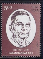 India MNH 2024, Sarangadhar Das, Odhisa Politician, Studied Sugar Technology, - Neufs