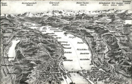 11673245 Zuerichsee Panoramakarte Zuerich - Autres & Non Classés