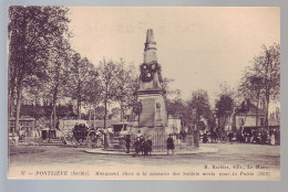 72 - PONTLIEUE - MONUMENT à La MEMOIRE DES SOLDATS MORTS - ATTELAGE - ANIMÉE - - Sonstige & Ohne Zuordnung