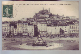 43 - LE PUY-eN-VELAY - FONTAINE CROZATIER ET PLACE DU BREUIL - ANIMÉE - - Le Puy En Velay