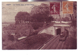 47 - AGEN - TUNNEL SOUS LE PONT CANAL - CHEMIN De FER - LOCOMOTIVE - - Agen