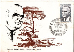 Président Pompidou - FDC Montboudif Aurillac Saint-Flour 1975 - Cantal - 1970-1979