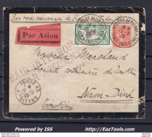 FRANCE LETTRE PAR AVION POUR NAM DINH DRAGON D'ANNAM RAID INTERROMPU 15/02/1929 - Covers & Documents