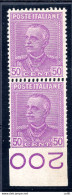 Parmeggiani Cent. 50 Coppia Verticale Varietà - Mint/hinged