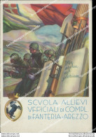 Au630 Cartolina Militare Arezzo Scuola Allievi Ufficiali Di Compl. Di Fanteria - Regiments