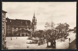 AK Fribourg, L`Hotel De Ville Et Le Tilleul De Morat  - Fribourg