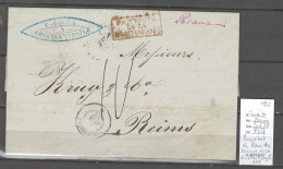 France - Lettre De Constantinople - PAQUEBOT LEONIDAS - 1852 Pour Reims - Posta Marittima