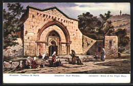 Künstler-AK Friedrich Perlberg: Jerusalem, Am Eingang Zum Grabe Mariens  - Perlberg, F.