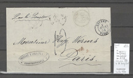 France -Lettre Du Paquebot De La Méditerranée  LOUQSOR  -  Constantinople Et Smyrne - 1854 - - Poste Maritime