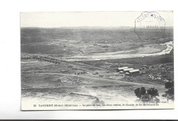 CPA  TAOURIT , LA GARE DU BAS, LES DEUX ROUTES , LE CHEMIN DE FER DE L OUED ZA En 1914! - Other & Unclassified