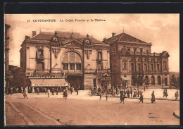 CPA Constantine, Le Credit Foncier Et Le Theatre  - Algeri