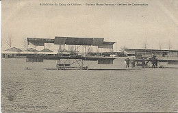 X124298 CAMP DE CHALONS MOURMELON AERODROME BIPLANS HENRY FARMAN ATELIERS DE CONSTRUCTION  AVION AVIATION - Camp De Châlons - Mourmelon