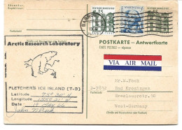 ENTIER POSTAL ALLEMAND 1966 AVEC TIMBRE USA ET CACHET DE BARROW - ARTIC RESEARCH LABORATORY - - Programas De Investigación