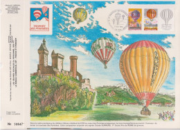 PHILATELIE  -  FEUILLET SPECIAL HISTORIQUE DEUX PREMIERES MONDIALES EN BALLONS  -  1984  -  Tirage Limité 10.000 Ex  - - Documents Of Postal Services