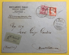 1945  ARCO  RACCOMANDATA  MISTA  X MONTEBELLUNA - Poststempel