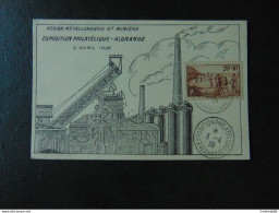 Très Beau N°. 345 Oblitéré Sur Carte Postale De L'exposition Philatélique D'Algrange De 1938 - Cartas & Documentos