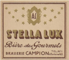 ETIQUETTE  DE  BIERE  NEUVE   Stellalux Brasserie Campion Fontaine Notre Dame - Birra