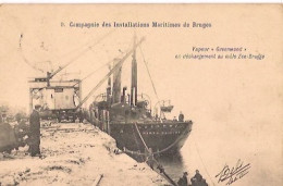 Compagnie Des Installations Maritimes De BRUGES   Vapeur"Greenwood"en Déchargement Ai Môle Zee-Brugge - Brugge