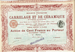 75-CARRELAGE ET DE CERAMIQUE. STE FSE DE ...   1901   Imprimerie RICHARD  Lot De 3 - Autres & Non Classés