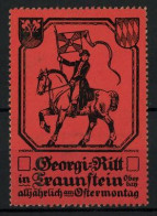 Reklamemarke Traunstein, Georgi-Ritt, Alljährlich Am Ostermontag, Knappe Zu Pferd, Wappen  - Cinderellas