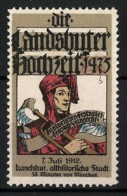 Reklamemarke Landshut, Die Landshuter Hochzeit 1475, Aufführung 1912, Knappe  - Erinofilia