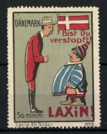 Reklamemarke Laxin - Abführmittel, Bist Du Verstopft? Dänen Im Gespräch, Flagge, Bild 6 Von 20  - Erinnofilie