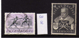 Luxembourg - (1952-53) -   Pierre D'Aspelt - Escrime -  Obliteres - Usati