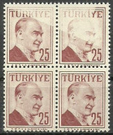 Turkey; 1957 Regular Postage Stamp 25 K. ERROR "Smer Print" - Nuevos