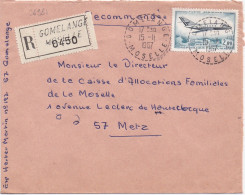 36981# LETTRE FRANCHISE PARTIELLE RECOMMANDE Obl GOMELANGE MOSELLE 1967 Pour METZ 57 - Storia Postale