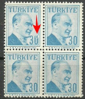 Turkey; 1957 Regular Postage Stamp 30 K. ERROR "Smer Print" - Nuevos