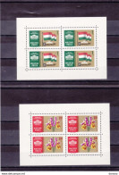 HONGRIE 1961 Drapeau, Orchidée, Papillon, Chardonneret 4 FEUILLES DE 4 Yvert 1444-1447, Michel 1783-1786 KB NEUF** MNH - Neufs