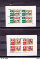 HONGRIE 1961 Drapeau, Orchidée, Papillon, Chardonneret 4 FEUILLES DE 4 Yvert 1444-1447, Michel 1783-1786 KB NEUF** MNH - Unused Stamps
