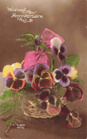 FETES ET VOEUX - Anniversaire - Heureux Anniversaire - Un Bouquet De Fleurs - Colorisé - Carte Postale Ancienne - Cumpleaños