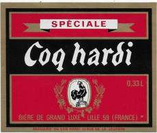 ETIQUETTE  DE  BIERE  NEUVE   BIERE     COQ HARDI   LILLE - Cerveza